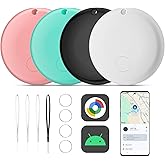 Air Smart Tag Tracker for Android, Google Android Tag Tracker Work with Google Find My Device (Find Hub), Key Finder/Luggage Tracker/Item Locator (Macaroon, 4 Pack)
