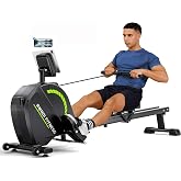 Dripex Rowing Machine, Upgraded Rowing Machines for Home, Magnetic Rower | Max 350 LBS, 16 Levels of Workout Resistance, Dual Slide Rail, App Compatible, LCD Monitor, Ergonomic Seat for Gym Exercise