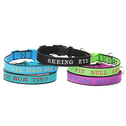 Amakunft Reflektierende Langlebig Hundehalsband anpassen, mit Namen, Namen Bestickt Telefonnummer Pet Halsband, Persönlichen 