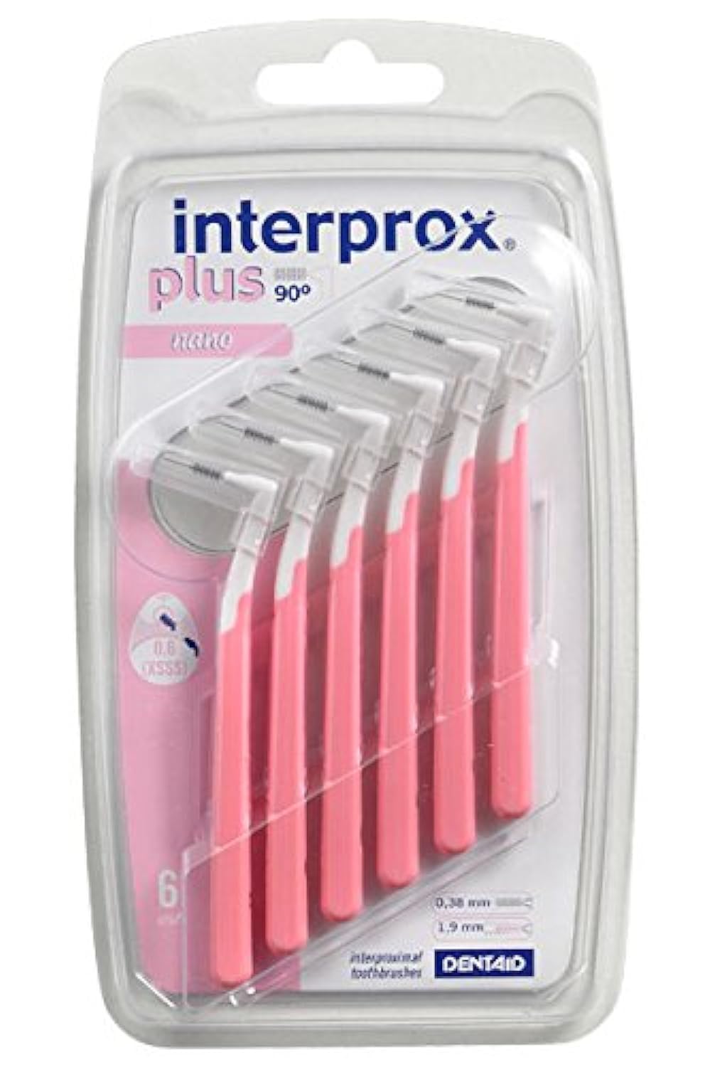 Interprox interdental Brushes Nano Pink, 3 Pack of 6 Pieces