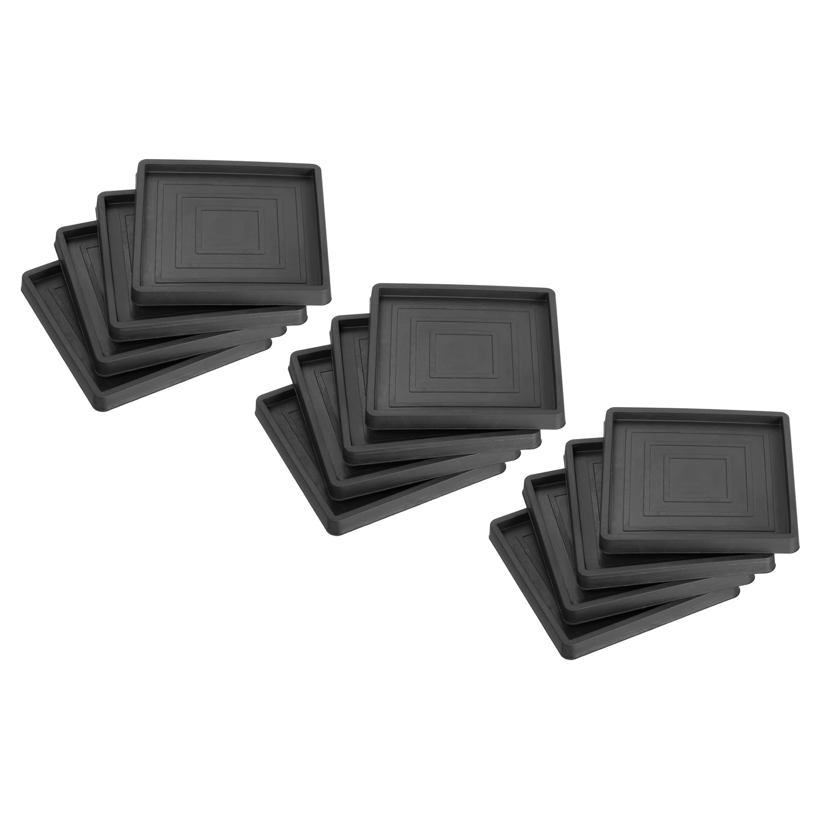 uxcell Chair Leg Floor Protectors, 12Pcs 3.5" - Rubber Square Non-Slip Furniture Pads, Anti-Slip Furniture Pad for Hardwood Floors, Bed Stopper (Black)