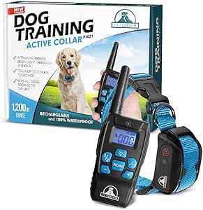 Pet Union PT0Z1 Premium Dog Training Shock Collar, Fully Waterproof, 1200ft Range