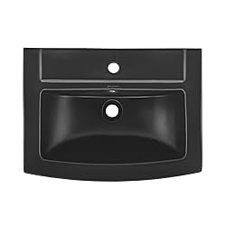 Sublime Square Two-Piece Pedestal Sink in Matte Black