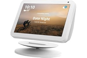 Sintron Smart Display Stand for Echo Show 5 & Echo Show 8 (1st Gen and 2nd Gen) - Adjustable Magnetic Stand Mount with 360 Degree Rotation, Swivel and Tilt Function, and Anti-Slip Base (White)