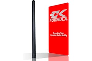 CK Formula Bending Truck Antenna, 7” Black Automotive Antenna Replacement, AM/FM Radio Compatibility, Internal Copper Coil, Anti Theft Design, Car Wash Safe, Universal Fit, 1 Piece