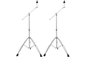 2 PCS Cymbal Boom Stand, 28"-52"Adjustable Height Cymbal Stand for Drum Hardware Percussion Mount Holder, Double-Braced Non-S