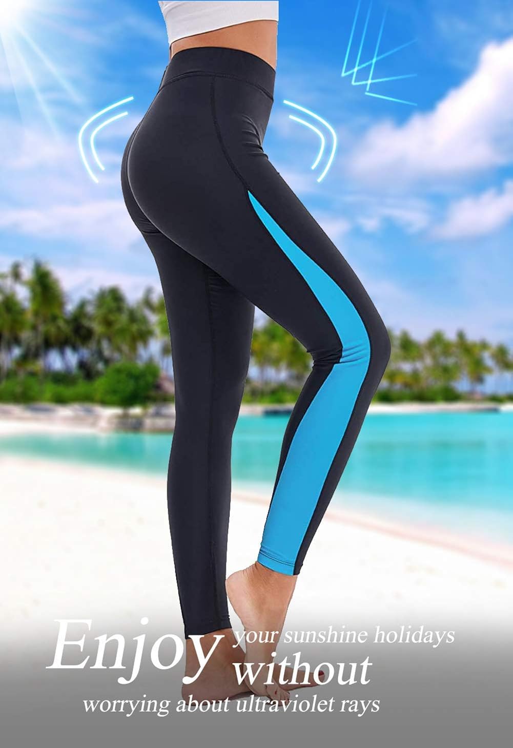 Scodi Women's Surfing Leggings Swimming High-Waisted Tights UPF 50+ : Clothing