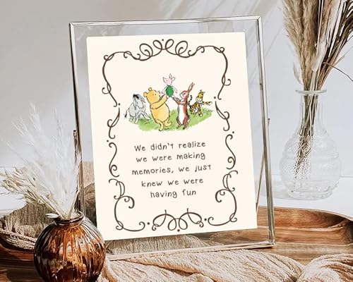 Unbala Classic Winnie Wall Decor Pooh Bear Quotes Prints Pattern A