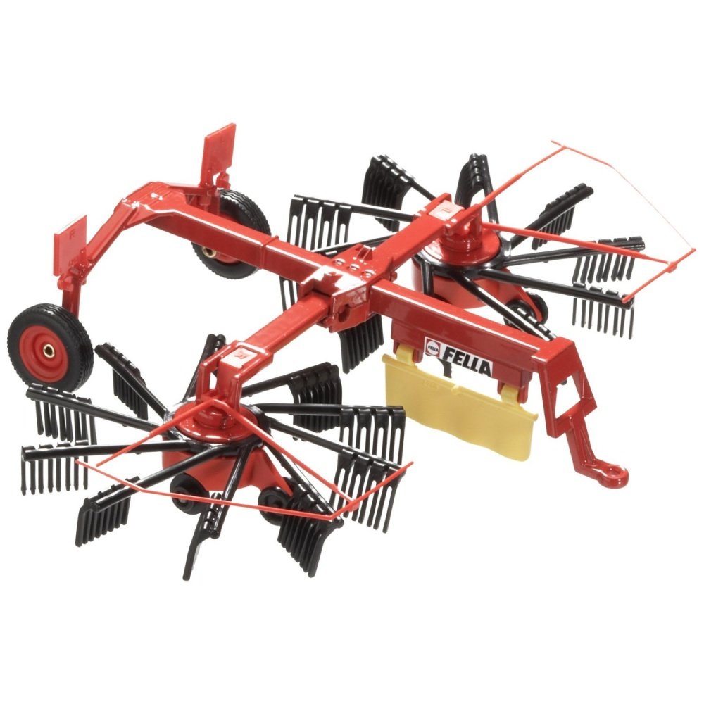 siku 2451, Fella Whirl Rake, 1:32, Metal,Plastic, Red, Movable and foldable rotors