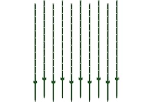 BAVNNRO Fence Posts 7 Feet, Pack of 10, 3-4-5-6-7Ft Heavy Duty Garden Metal Steel Fence Post with U-Channel, No Dig Steel U Post Fencing for Lawn, Garden