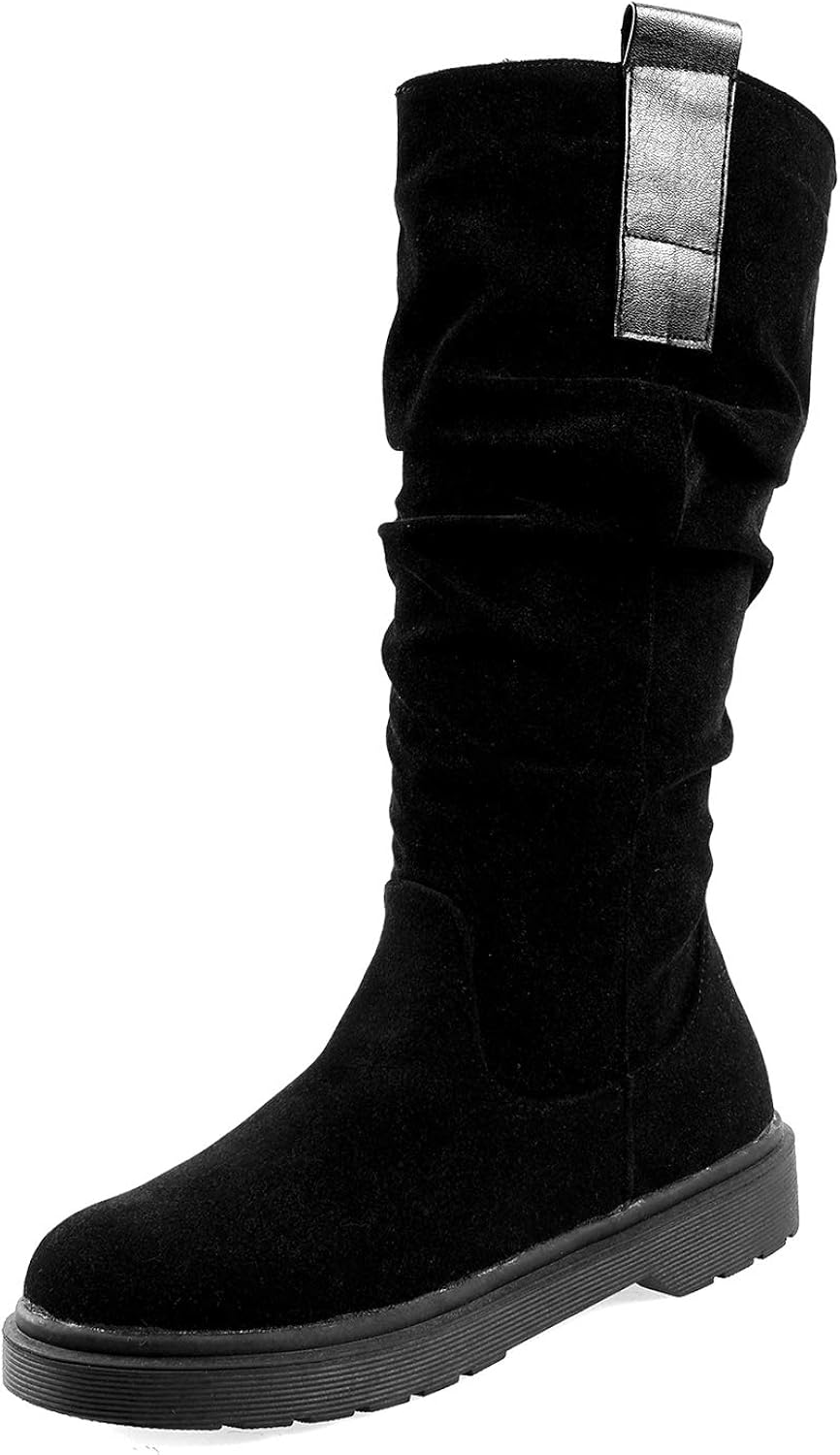 ladies flat mid calf boots