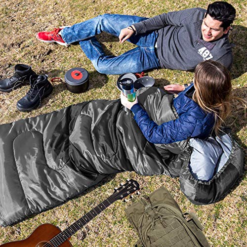 HiHiker Camping Sleeping Bag + Travel Pillow Compression Sack
