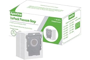 ApexOne 16 Pack Vacuum Bags for iRobot Roomba Clean Base i7, i7+, i8, i8+, i3, i3+, i4, i4+, i5, i5+ i6, i6+, j5, j5+, j6, j6+, j7, j7+, j8, j8+, s9, s9+, j9, j9+ Auto-empty Dirt Disposal Cleaners