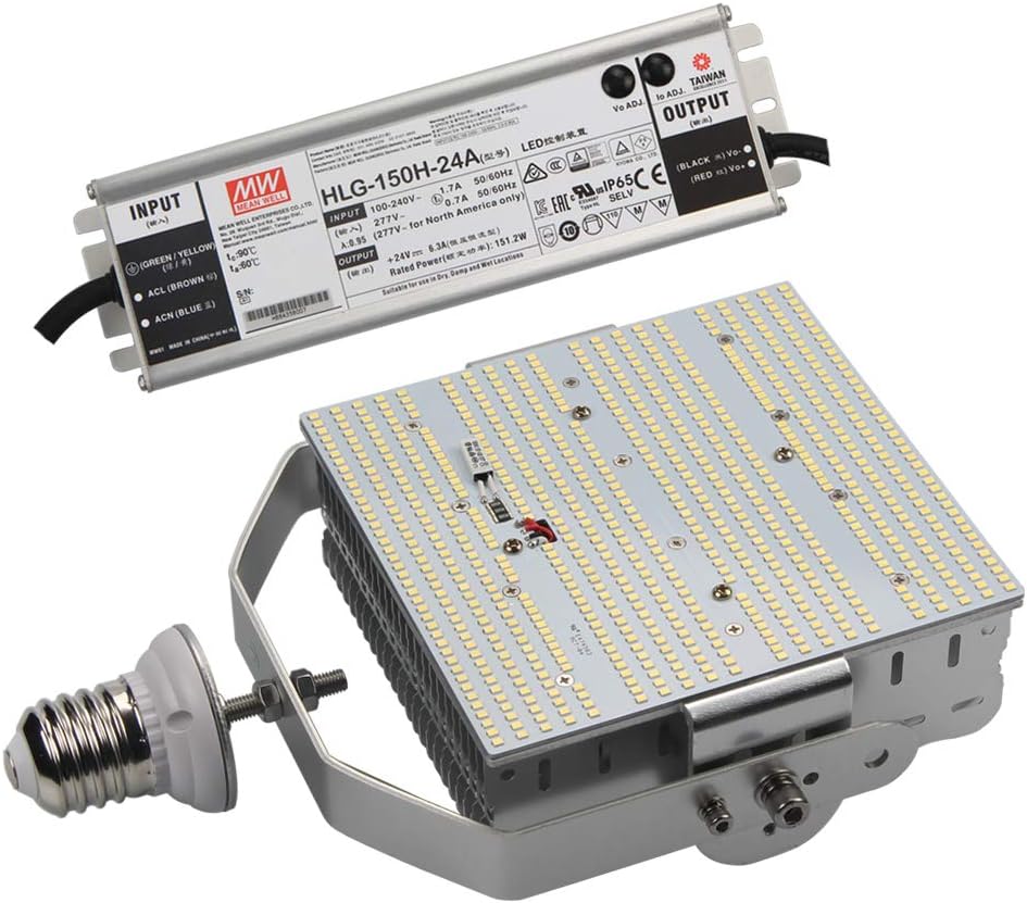 NUOGUAN 400W LED Metal Halide Replacement Retrofit Kit 120W Mogul E39 Base Pole Light 15000 Lumens Cool 6000K White Replace Street Lamp Flood Light Parking Lots Lamps