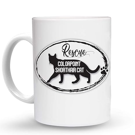 Amazon Com Makoroni Rescue Colorpoint Shorthair Cat Mug 11 Oz