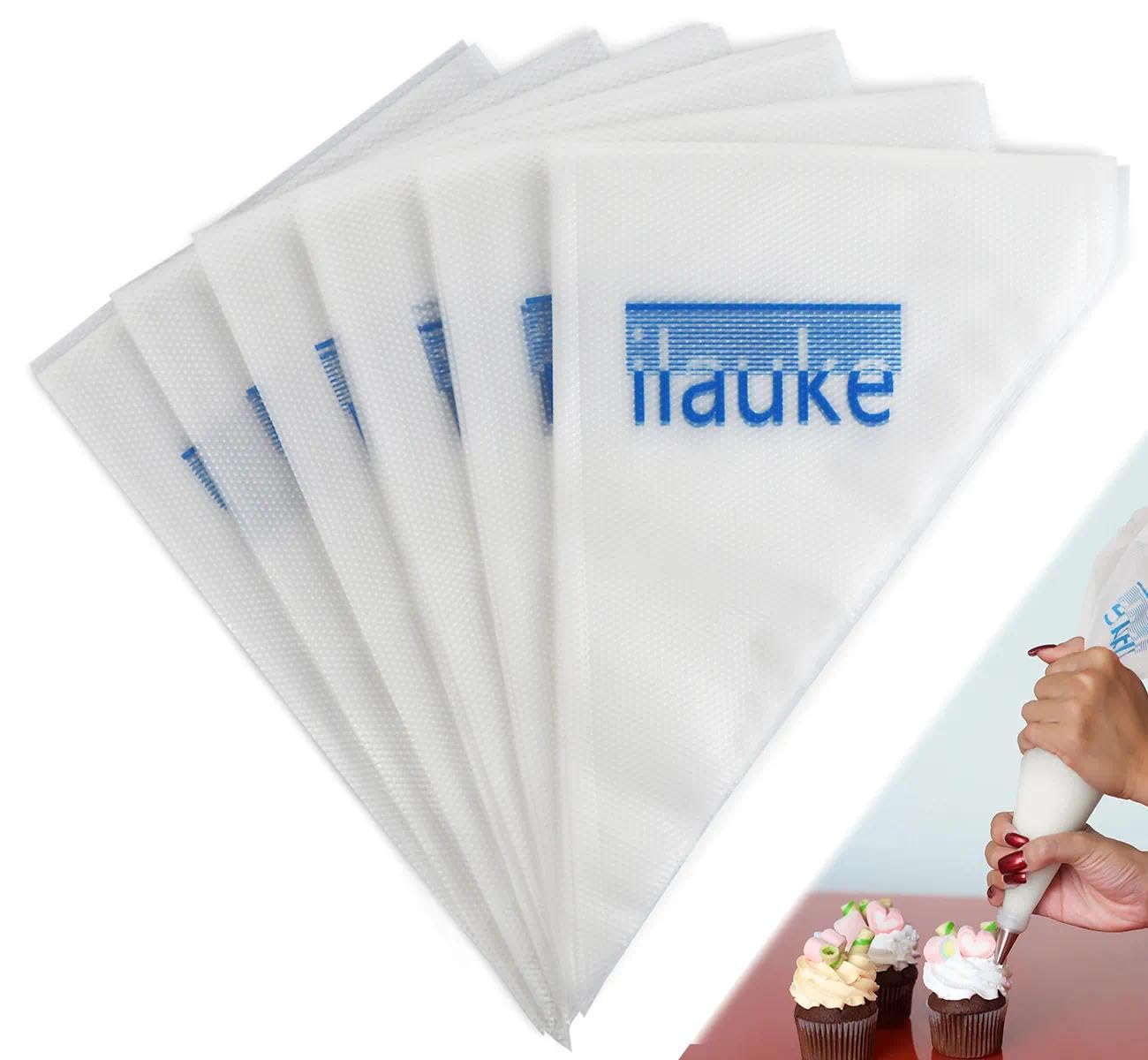 Piping Bags,ilauke 100Pcs Pastry Bags 13inch Anti Burst Disposable Cake Decorating Bags,Durable Non-Slip Icing Piping Bag for Cake Cream Frosting Cookie and Dessert Decorating Supplies Easy To Squeeze