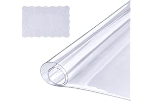 VEVOR Clear Table Cover Protector, 36" x 72" Table Cover, 1.5 mm Thick PVC Plastic Tablecloth, Waterproof Desktop Protector f