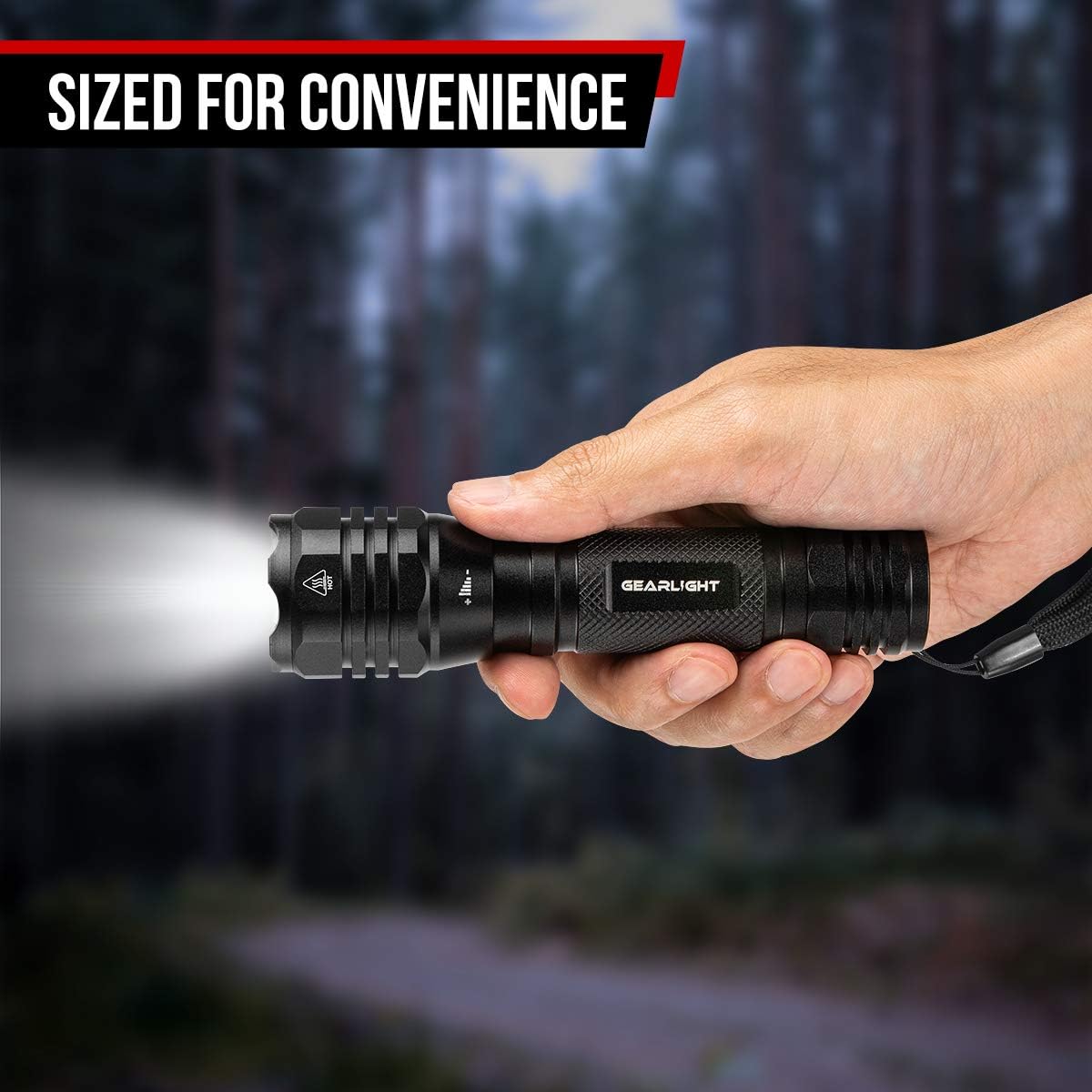 GearLight LED Flashlights S1050 [2 PACK] - Powerful High Lumens Zoomable Tactical Flashlight - Bright Small Flash Light for Camping Accessories, Emergency Gear - - 