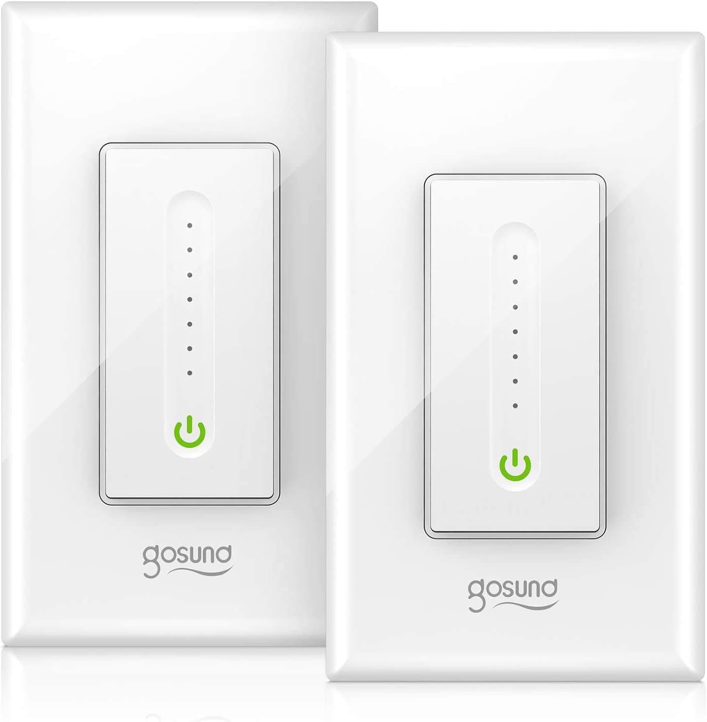 Smart Dimmer Switch, Gosund Smart WiFi Light Dimmable Switch Works with Alexa Google Home, with Remote Control Schedule, Neutral Wire Needed, Single-Pole, No Hub Required, Easy Installation (2 Pack) - - 