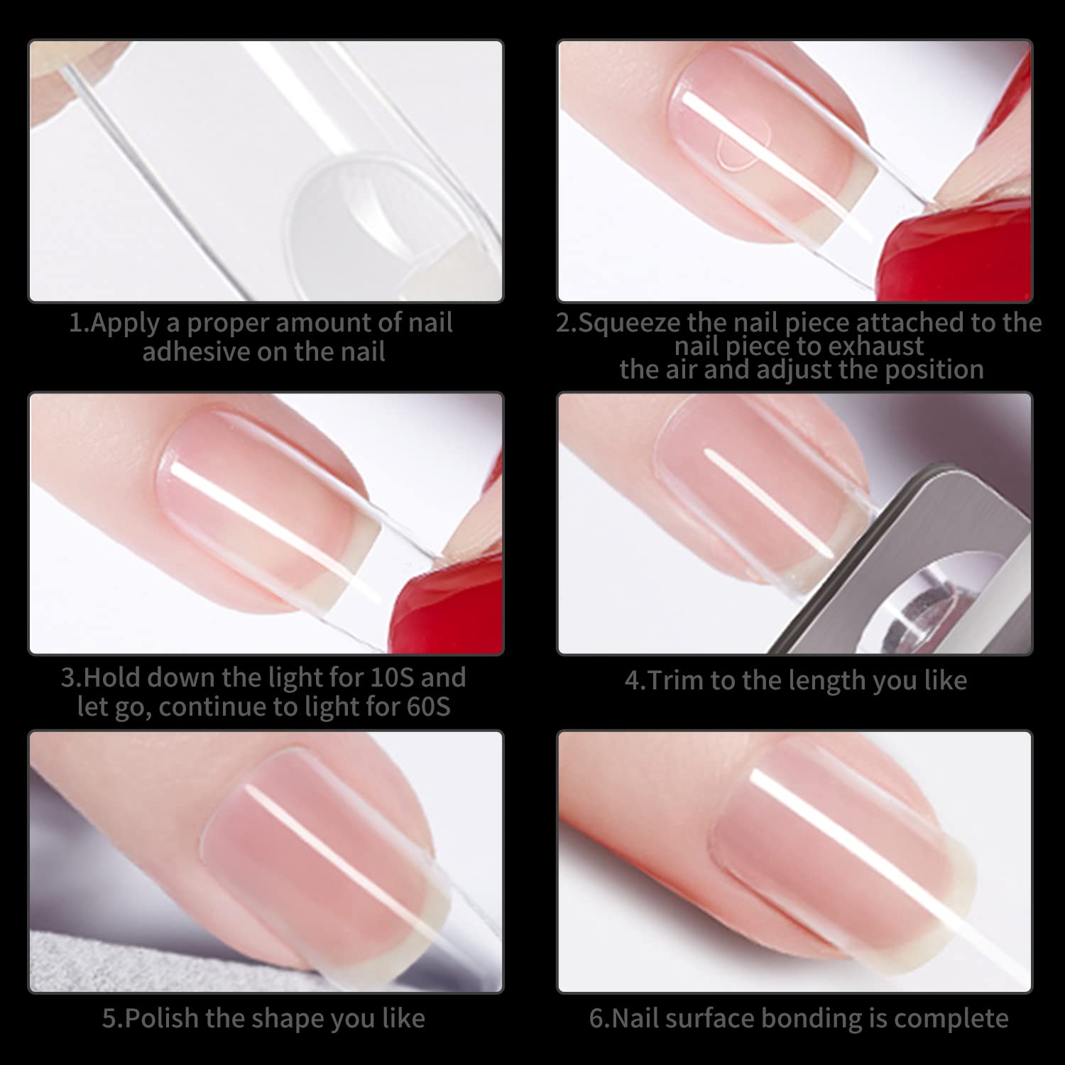 No C Curve XXL Square Nail Tips-Clear Acrylic Nails Square Shape Nail Tips SITELENABY 500 pcs Flattened Half Cover False Nails for Nail Salons and DIY French ABS Nail Tips (xxl Long Sqare No c curve) - Image 5