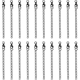 UNICRAFTALE 20Pcs Necklace Chain Extender Stainless Steel Bracelet Chain Extender 2.75Inch Black Chain Extension with Lobster Clasps Pendant Anklet Chain Extenders Tails Chain for Jewelry Making