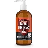 Facial Fortress Dr. Eddie's 3 In 1 Face, Hair, & Beard Wash - Beard Dandruff Shampoo For Men, Beard Cleanser, Face Wash, Beard Care, Face Soap With Pyrithione Zinc - 8 Fl Oz (Pack Of 1)