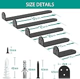 WELDUN 4 Pack Floating Shelf Brackets 30 cm Heavy Duty Black L Shaped view 5