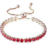 Fivoilin Tennis Bracelets for Women, Dainty 18K Gold Plated Cubic Zirconia Classic Adjustable Slider Bracelet Fashion Jewelry Gift for Her Birthday Valentines' Day Wedding Party Prom Graduation