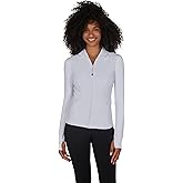 90 Degree By Reflex Full Zip Running Track Jacket Lightweight Athletic Slim Fit Jacket with Thumbholes