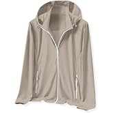 Cromoncent Women's UPF 50+ Sun Protection Running Jacket Hooded | Cooling shirt, lightweight, 4 Pockets, zipper pockets, detachable hood, stretchy, fishing, athletic, Gym, hiking, outdoor