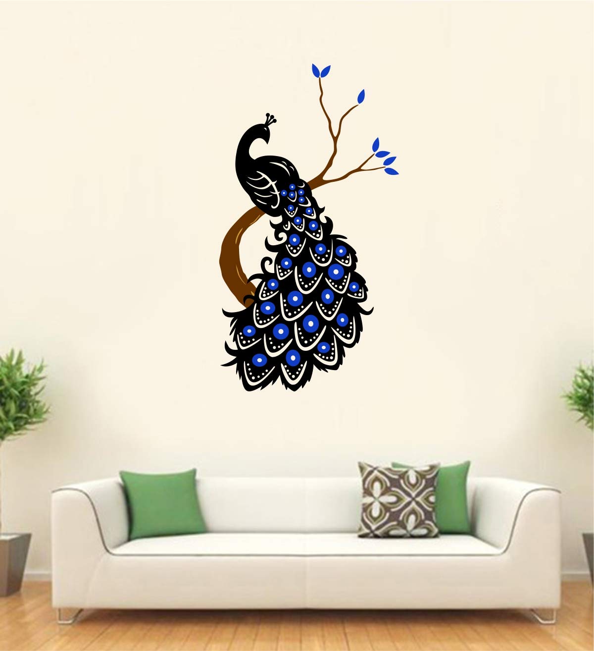 Decal O Decal ' Beautiful Peacock on Tree ' Wall Stickers Amazon.in