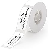 NIIMBOT B18/N1 Thermal Transfer Labels 0.55" x 1.18" (14x30mm), Only for B18/N1 Label Maker, PET Material, Waterproof and High-Temperature Resistance, Long Storage Time, White