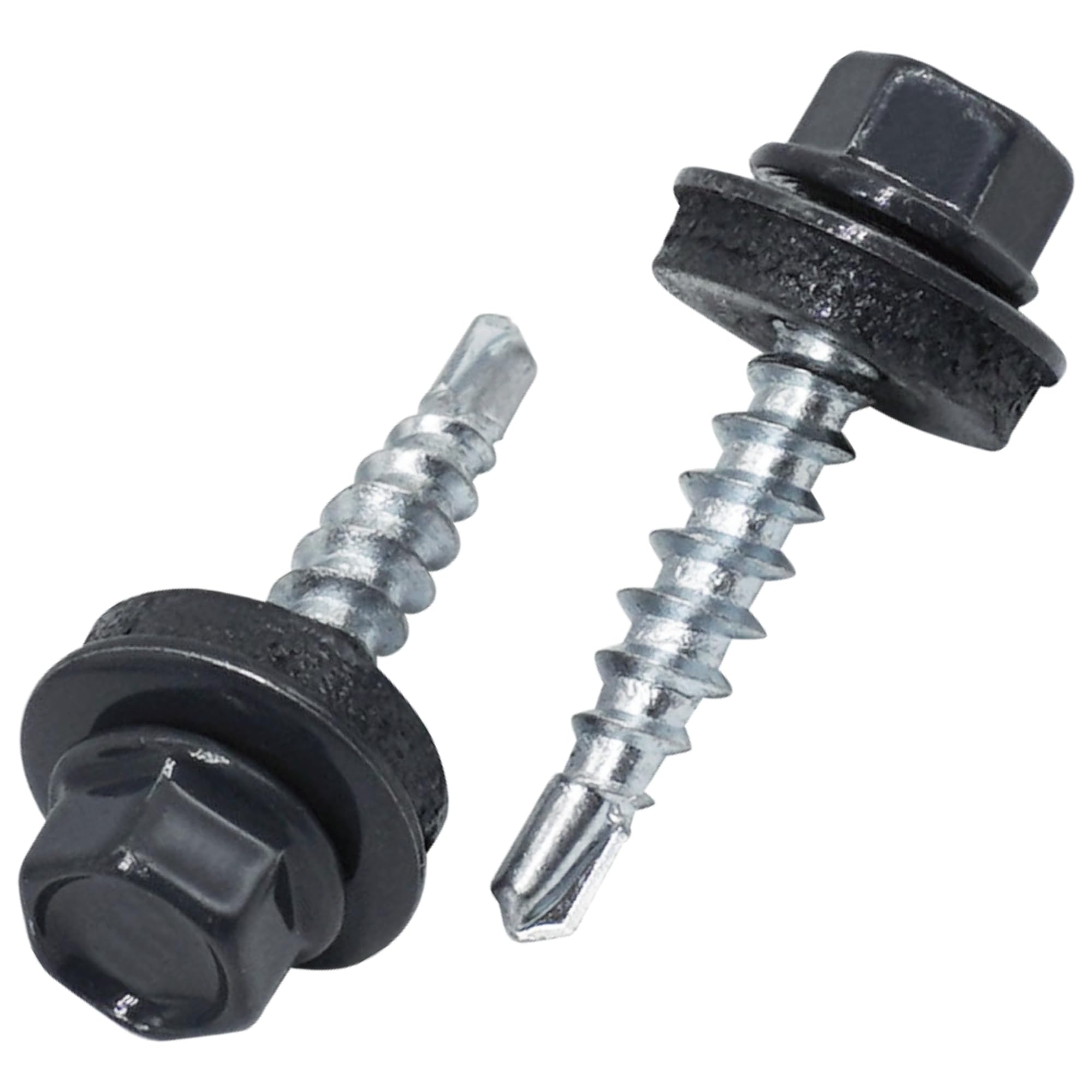 SKIR'CO (25 pcs) Roofing Screws, Hex Head, 4.8 x 25 mm Painted Self-Drilling Screws With EPDM Washers (Anthracite grey RAL 7016)
