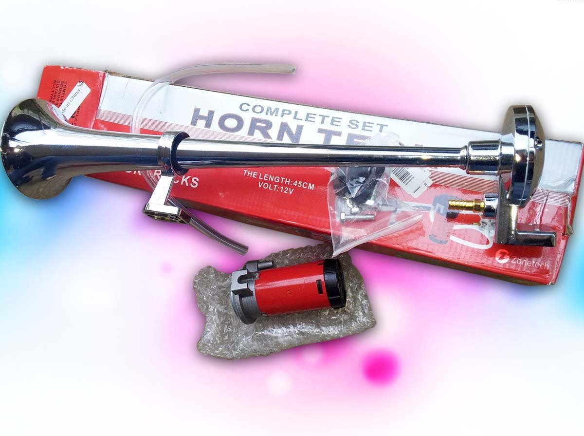 Zone Tech 150DB Loud Single Chrome Trumpet Kit Air Horn Compressor Truck Boat 723508910663 eBay