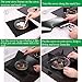2Pcs Stove Counter Gap Cover Filler Guard and 4Pcs Gas Stove Burner Covers Liners Gas Range Protector, Black