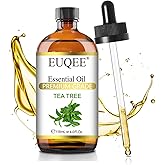 EUQEE Tea Tree Essential Oil 118ml Pure Tea Tree Oil with Glass Dropper for Hair, Body, Skin, Home, Diffuser, Soap Candle Mak