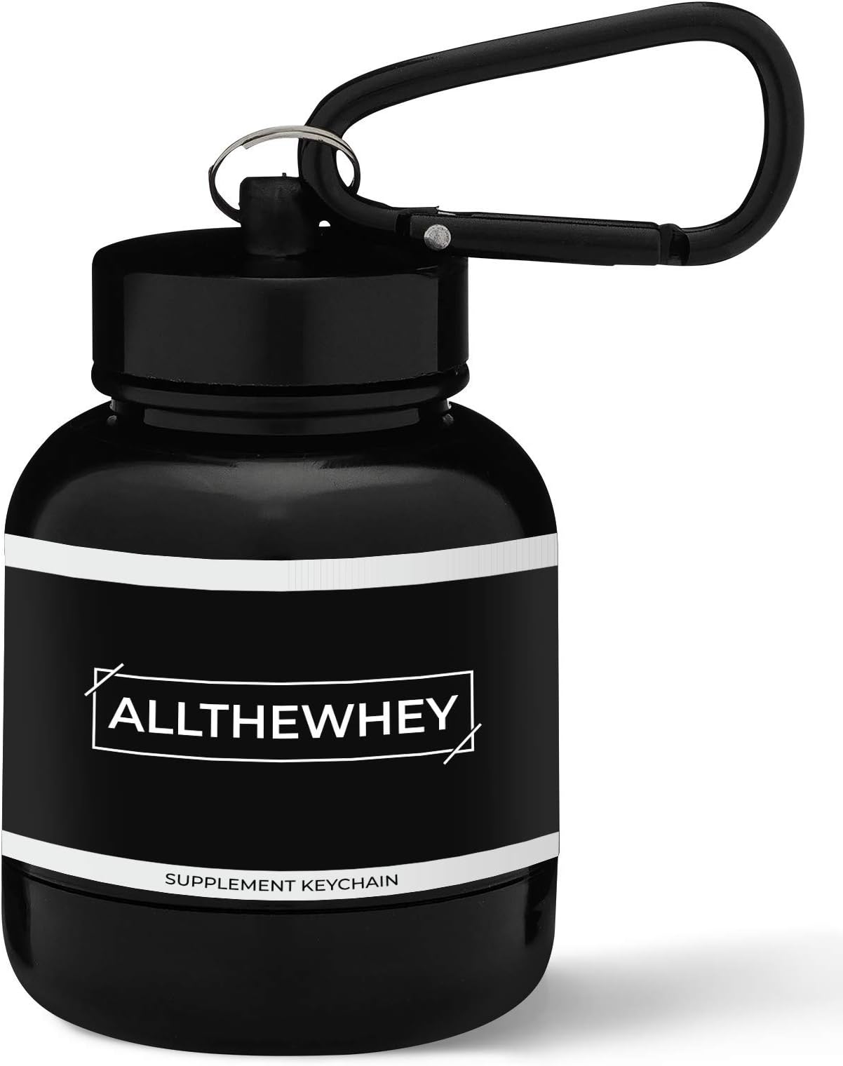 ALLTHEWHEY Supplement Funnel. Portable Whey Holder. Premium Keychain Bottle.