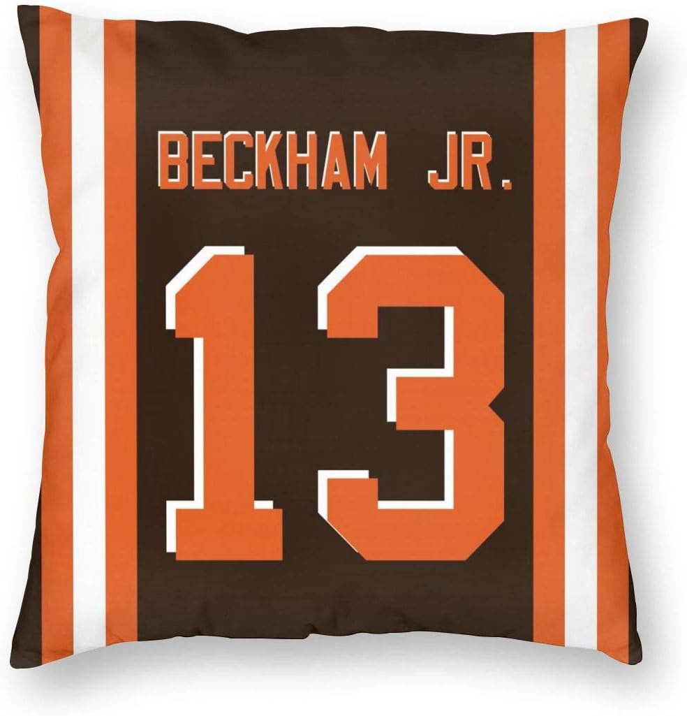 Football Fan Pillow Cases Multiple Size, 13 Odell Beckham Jr. Brown Soft Decorative Square Throw Pillow Covers Cushion Case for Home Sofa Bedroom Car