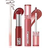 3PCS Lip Combo Set - Matte Lip Liner Pencil + Hydrating Tinted Lip Balm + Juicy Lip Gloss Tint, Non-Sticky, Long-Lasting, High Pigment Lip Makeup Kit (Berry Mousse Set)