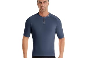 Wulibike Cycling Jersey Men Short Sleeve, Road Bike Jerseys Half Zipper with Pockets, Bicycle Clothing Breathable Quick Dry