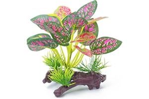 MRTIOO Reptile Artificial Plants, Terrarium Plants Decorations Supplies, Rainforest Ground Plant, Amphibian Habitat Hideout Tank Accessories (A)