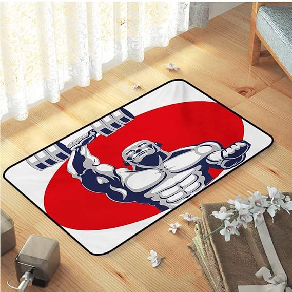 Anyangeight Fitness Indoor Area Rug, Muscular Man Lifting