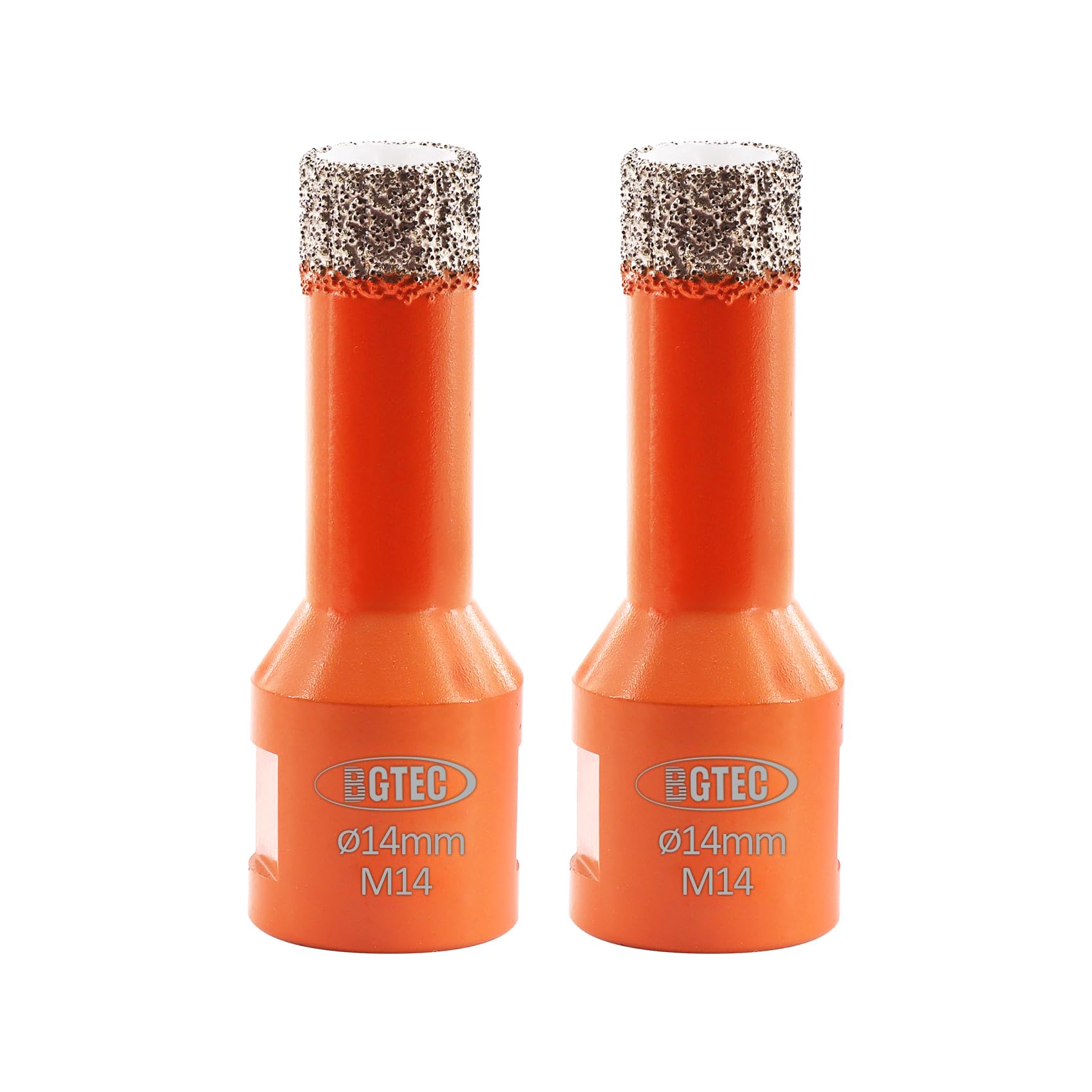 BGTEC Dry Diamond Core Drill Bits 2pcs Diameter 14mm for Porcelain Tile Ceramic Marble Brick M14 Thread