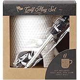 bespritGIFT Golf Mug Ceramic Funny Mug & Ballpoint Pen Mini Ball Sets With Golf Shape Novelty Coffee Mug for Business Cup Gifts