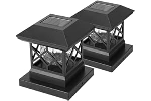 TWINSLUXES Solar Cap Lights Outdoor - Waterproof LED Fence Solar Lights for 3.5x3.5/4x4/5x5 Wood Posts in Patio, Deck or Garden Decoration 2 Pack