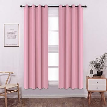 Colokey Blackout Curtain Shade Insulation Curtain For Bedroom Living Room Balcony Curtain Peach Pink 52x84 Inch 1 Panel
