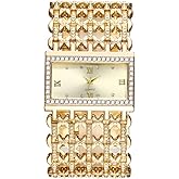 Weicam Women Luxury Crystal Square Dial Hollow Bangle Bracelet Analog Quartz Wrist Watch