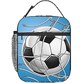 cromcu Insulated Lunch Box for Men Boys Kids Soccer Lunch Box for Work,Picnic,School,Travel,Hiking,Beach or Fishing Polyester Sport Soccer Theme Lunch Bag