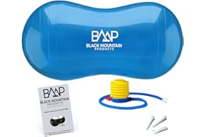 Black Mountain Products Exercise Stability Yoga Peanut Ball, Foot Pump, Ball Plug, Plug Puller, 2000 Lbs Static Weight Capacity Antiburst