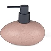LuxFlowing Simple Style Small Liquid Soap Dispenser with Pump, Fun Egg Shaped Ceramic, Cute Hand Soap Dispenser for Bathroom and Kitchen Sink, Essentials for Decoration and Accessories (Pink)